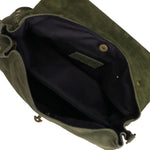 Borsa a Spalla in Vera Pelle Verde Scuro