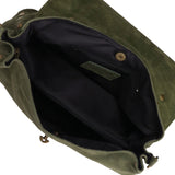 Borsa a Spalla in Vera Pelle Verde Scuro
