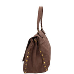 Borsa a Spalla in Vera Pelle Beige Scuro