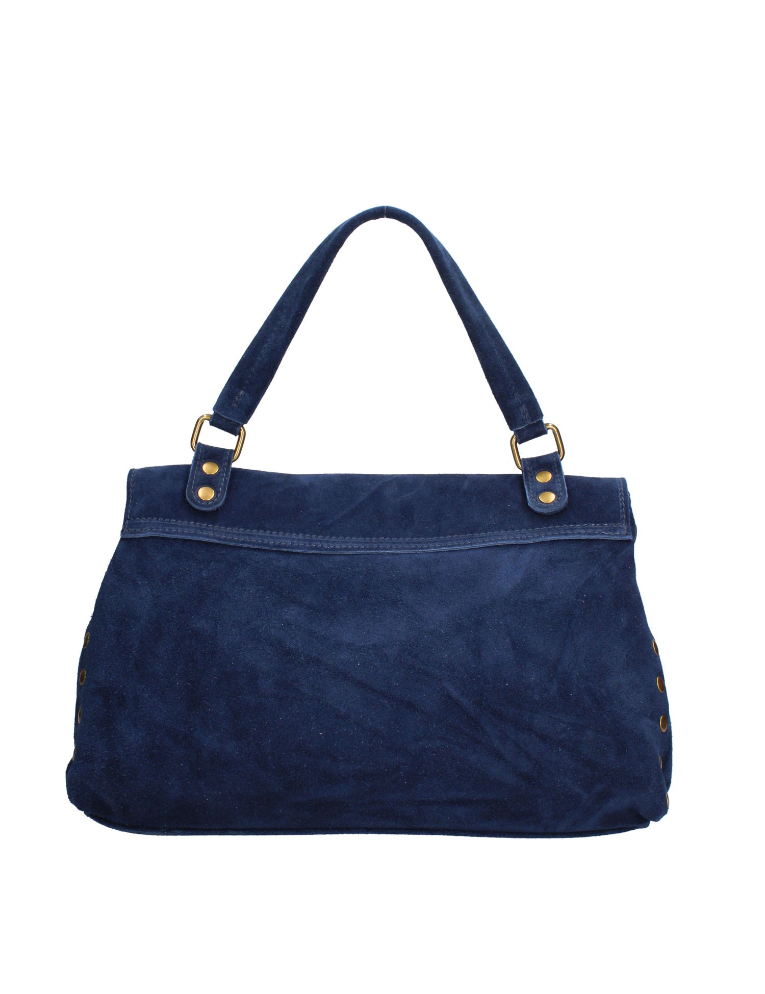 Borsa a Spalla in Vera Pelle Blu Scuro