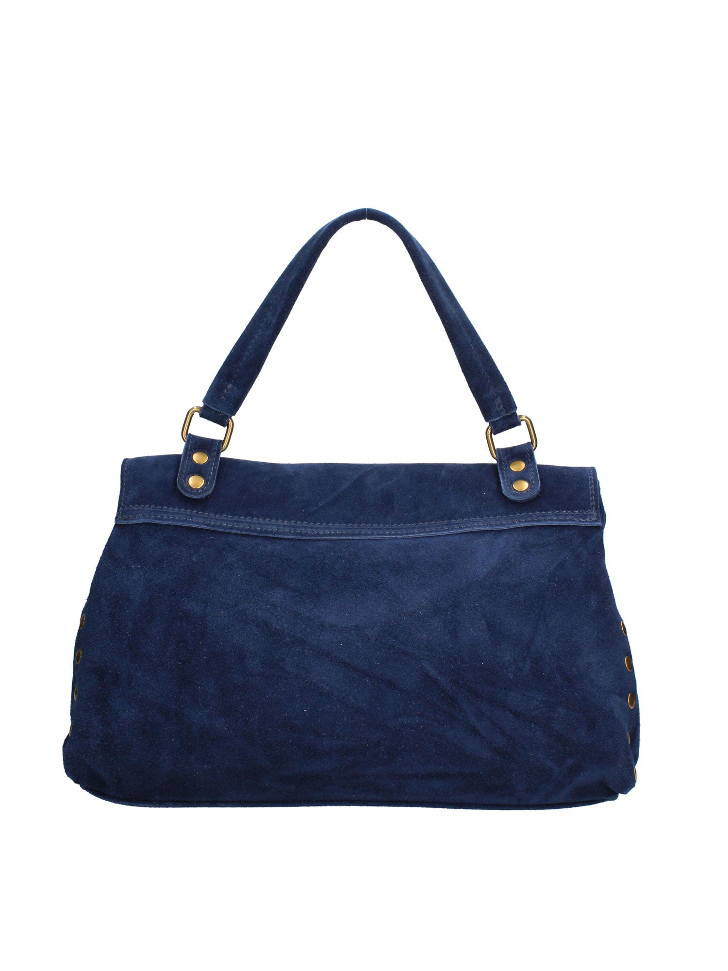 Borsa a Spalla in Vera Pelle Blu Scuro