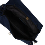 Borsa a Spalla in Vera Pelle Blu Scuro