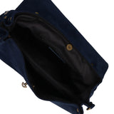Borsa a Spalla in Vera Pelle Blu Scuro