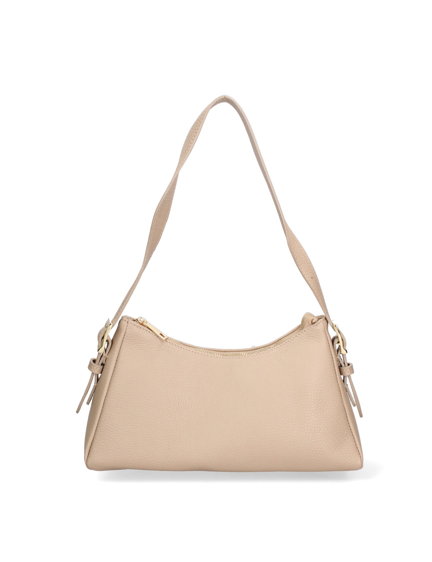 Borsa a Spalla in Vera Pelle Beige Scuro