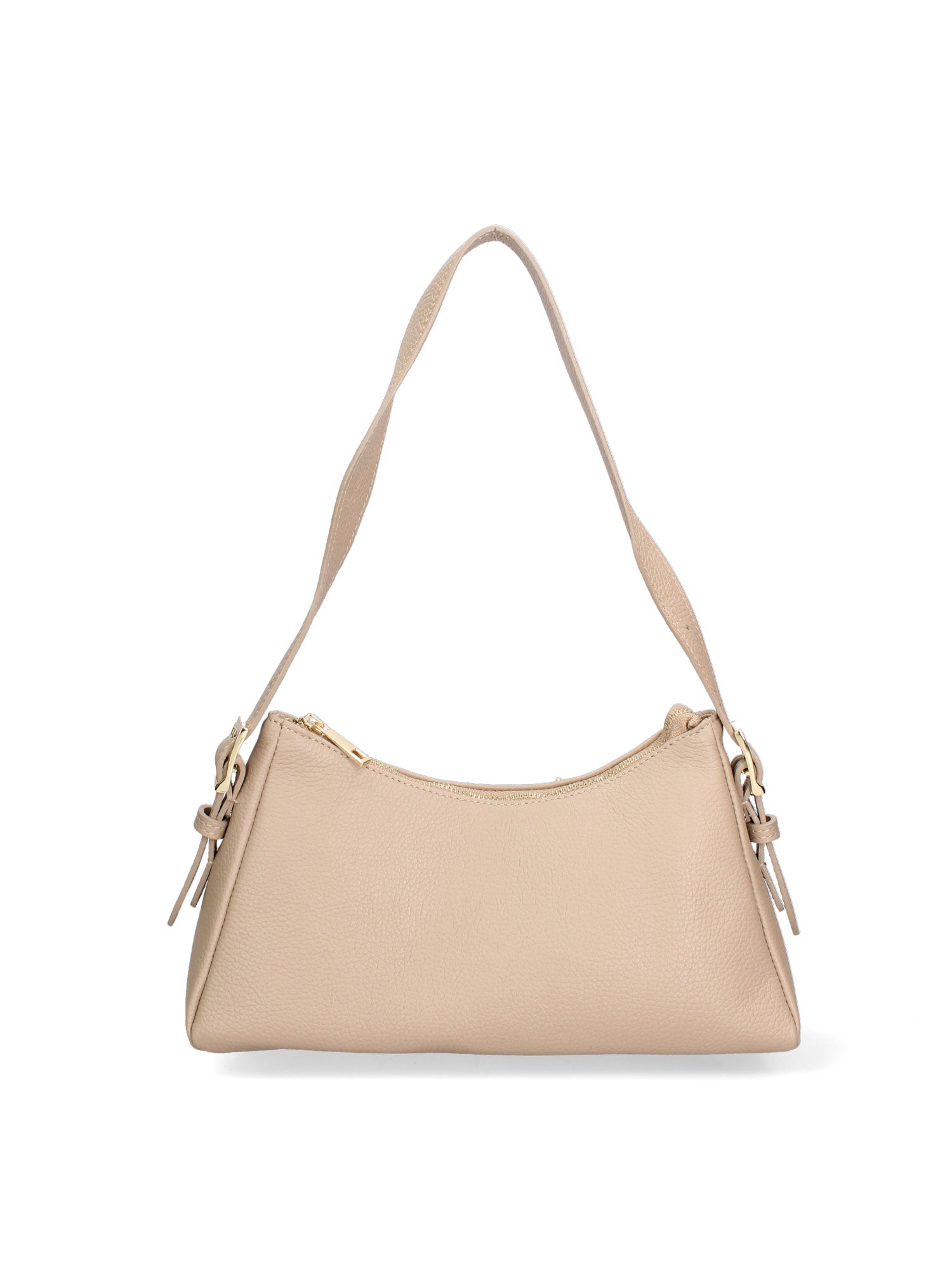 Borsa a Spalla in Vera Pelle Beige Scuro