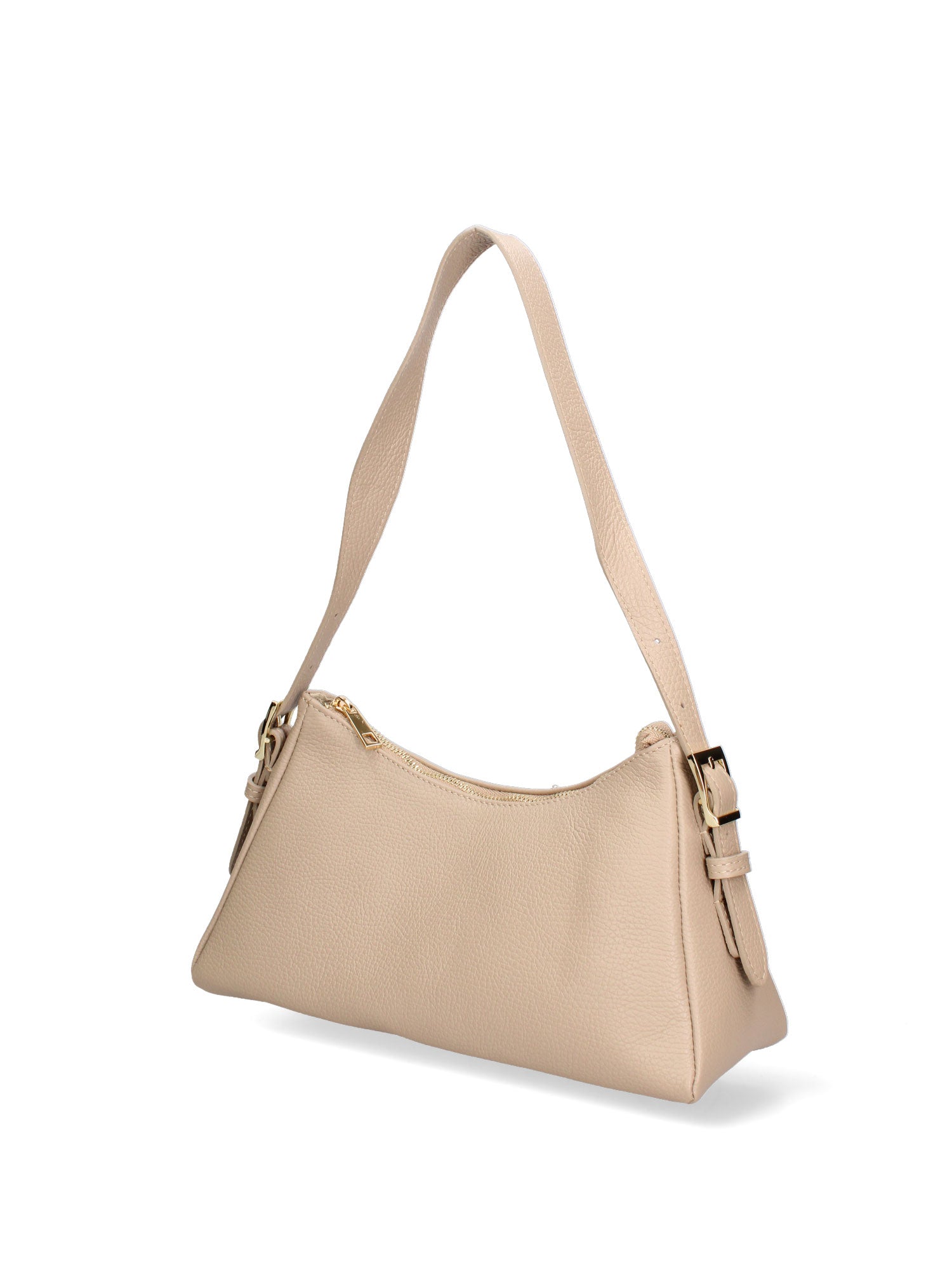 Borsa a Spalla in Vera Pelle Beige Scuro