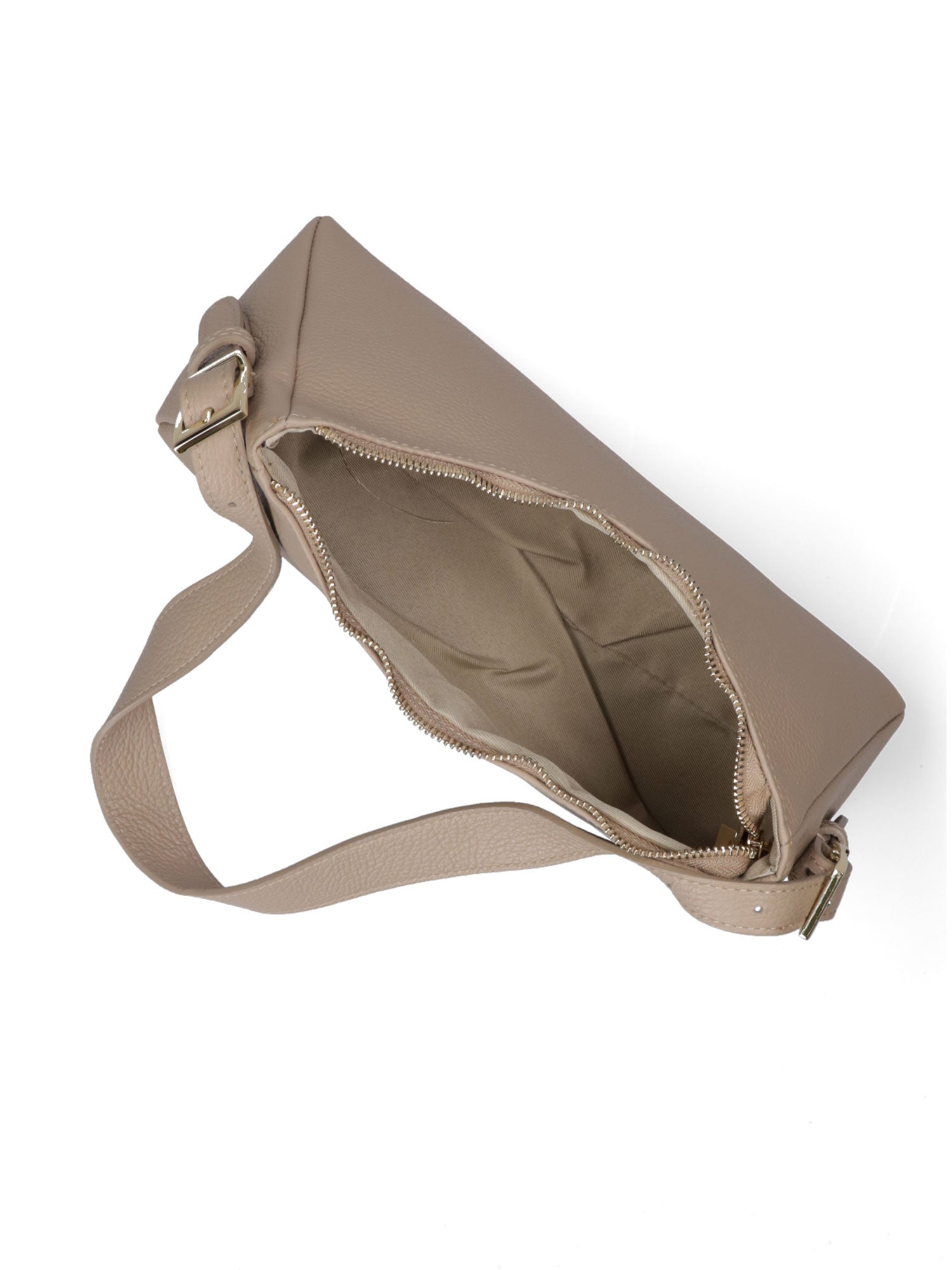 Borsa a Spalla in Vera Pelle Beige Scuro