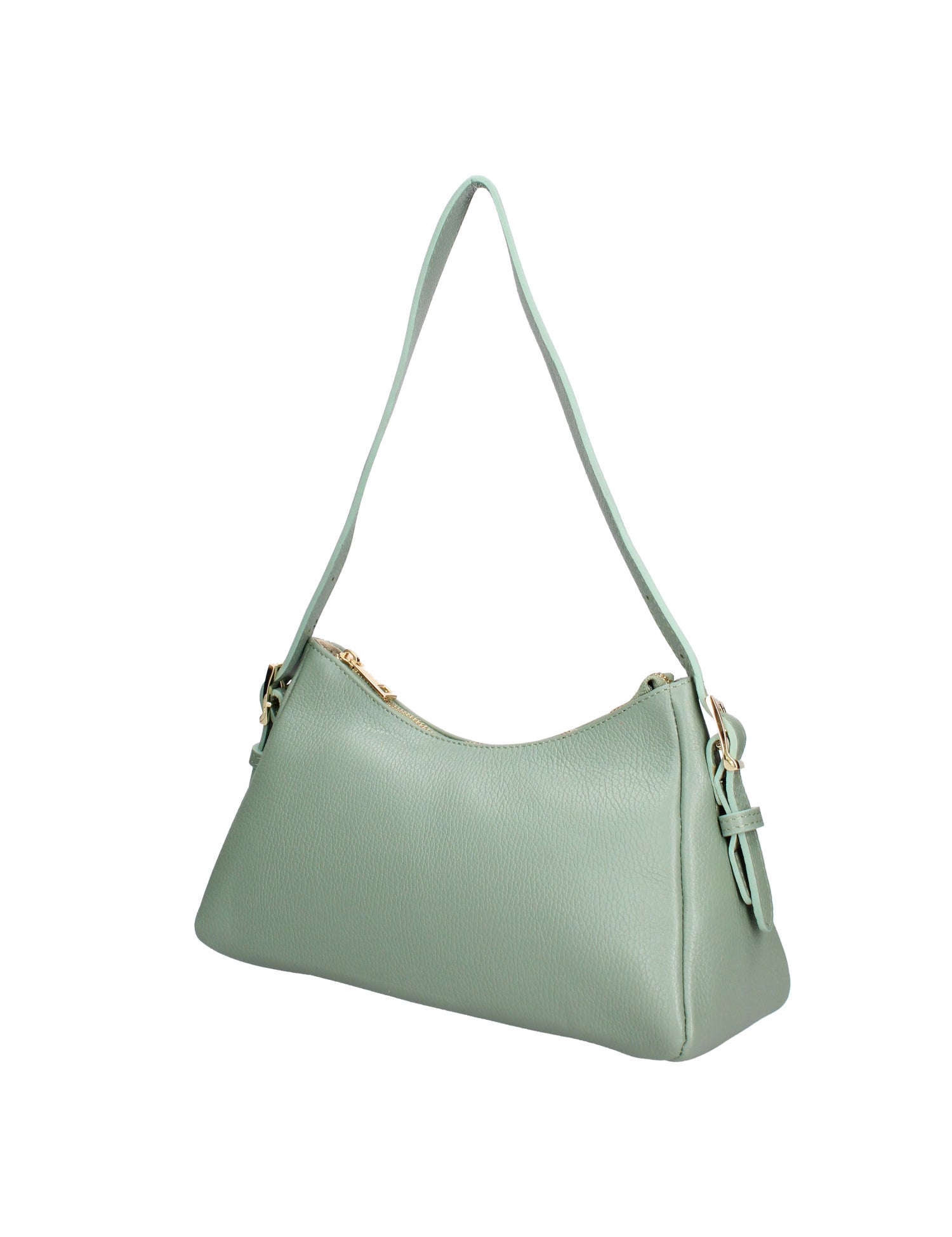 Borsa a Spalla in Vera Pelle Verde Chiaro