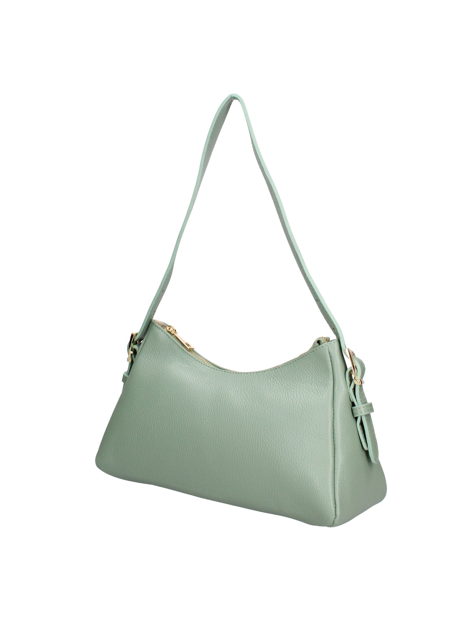 Borsa a Spalla in Vera Pelle Verde Chiaro