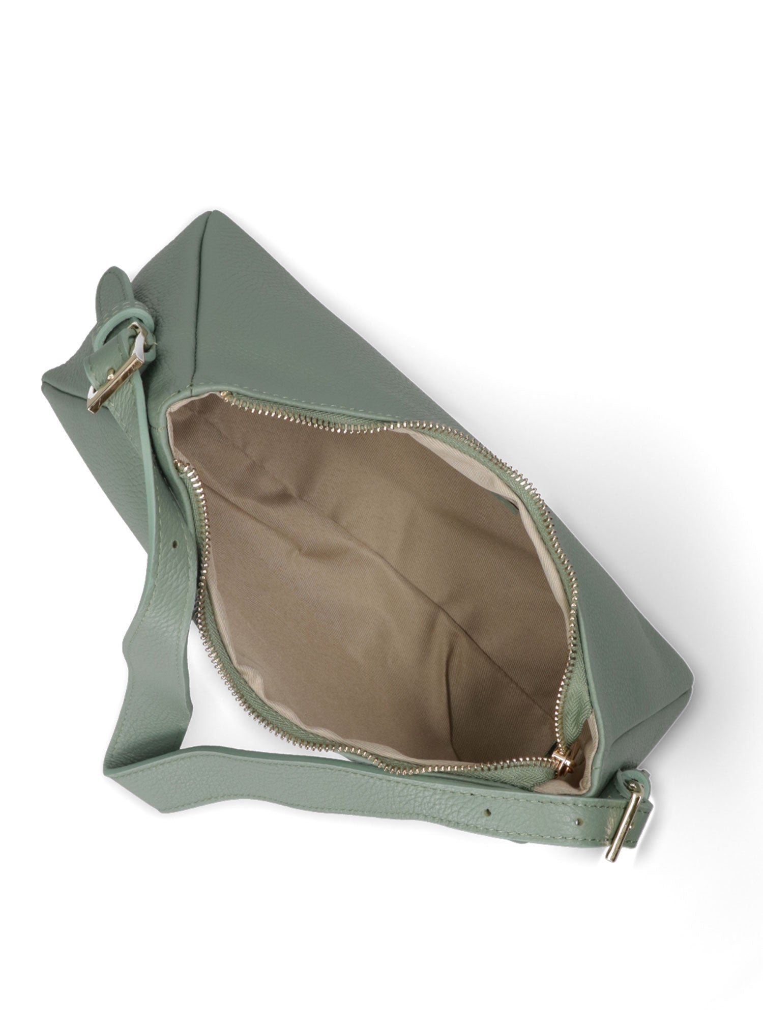 Borsa a Spalla in Vera Pelle Verde Chiaro