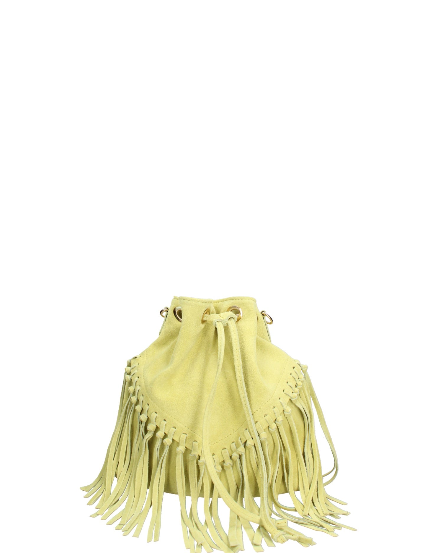 Borsa a Secchiello in Vera Pelle Verde Chiaro