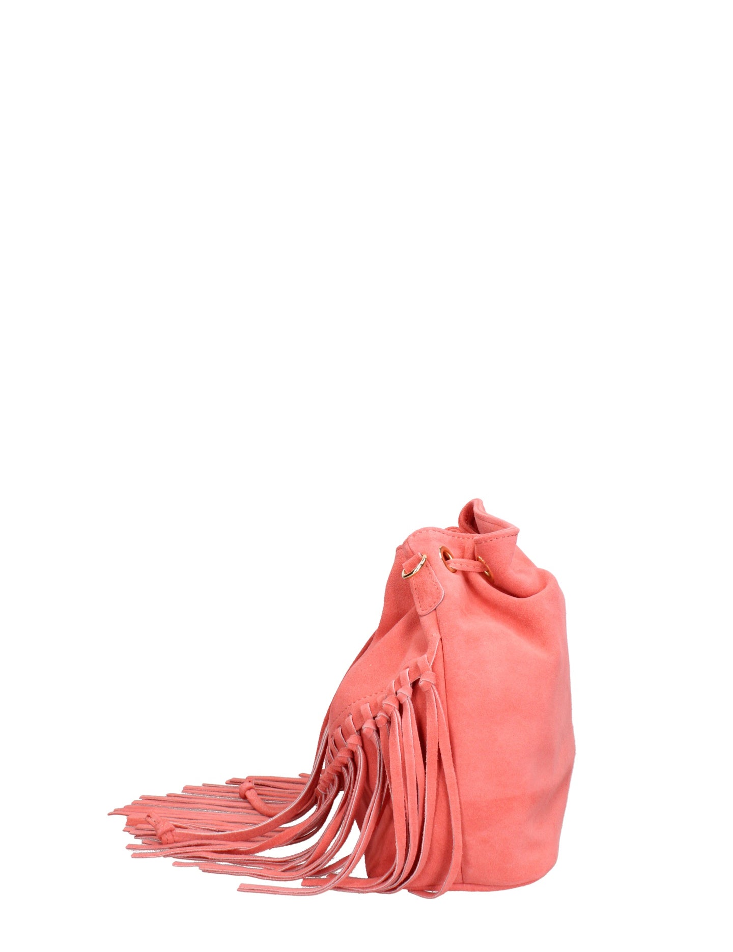 Borsa a Secchiello in Vera Pelle Salmone
