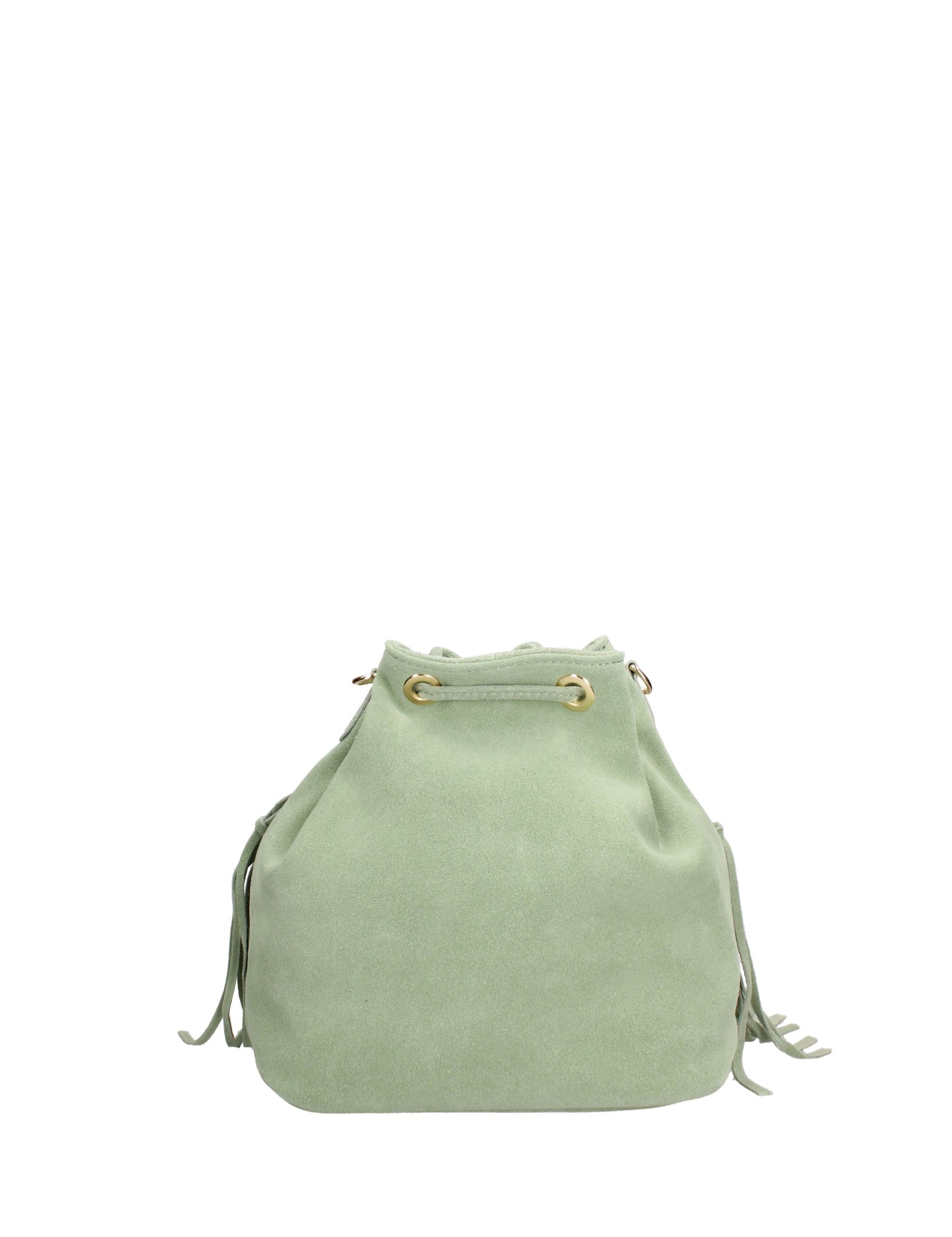 Borsa a Secchiello in Vera Pelle Verde Chiaro