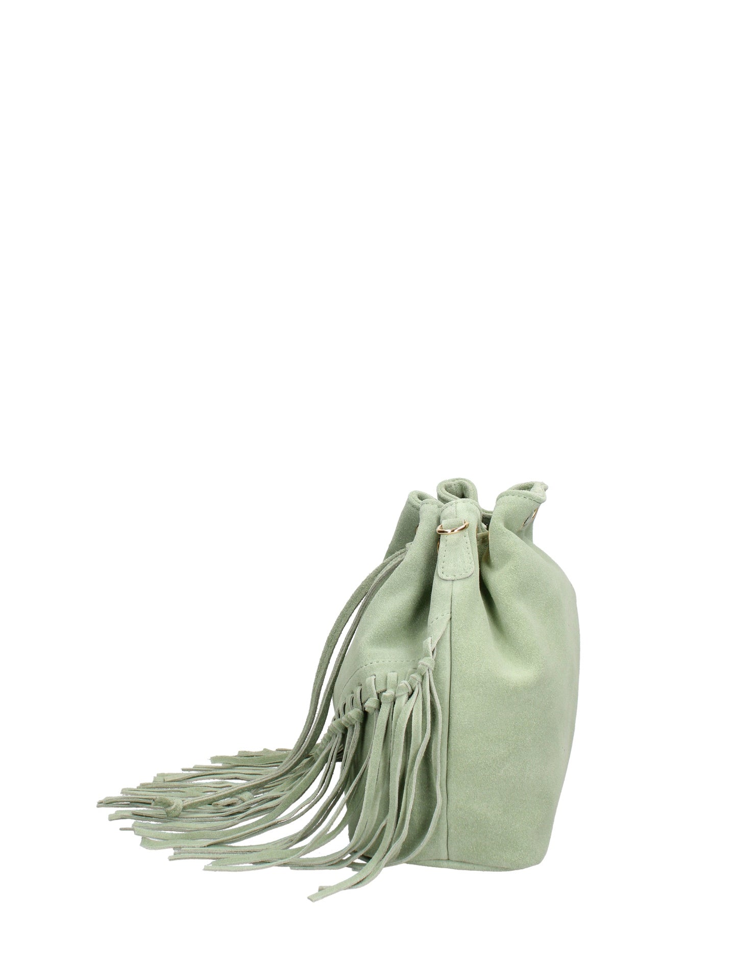 Borsa a Secchiello in Vera Pelle Verde Chiaro