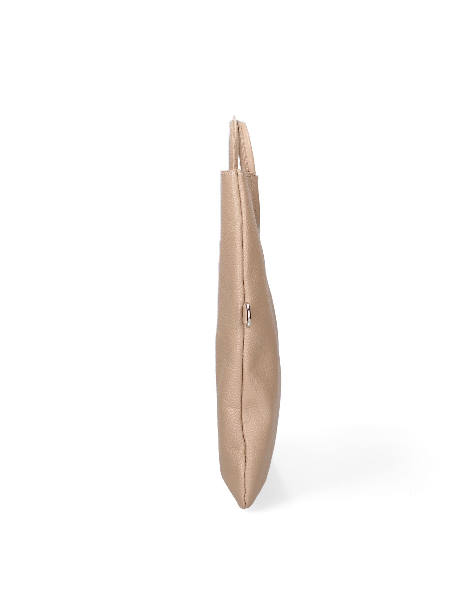 Borsa a Mano in Vera Pelle Beige Scuro