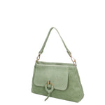 Borsa a Tracolla in Vera Pelle Verde Chiaro