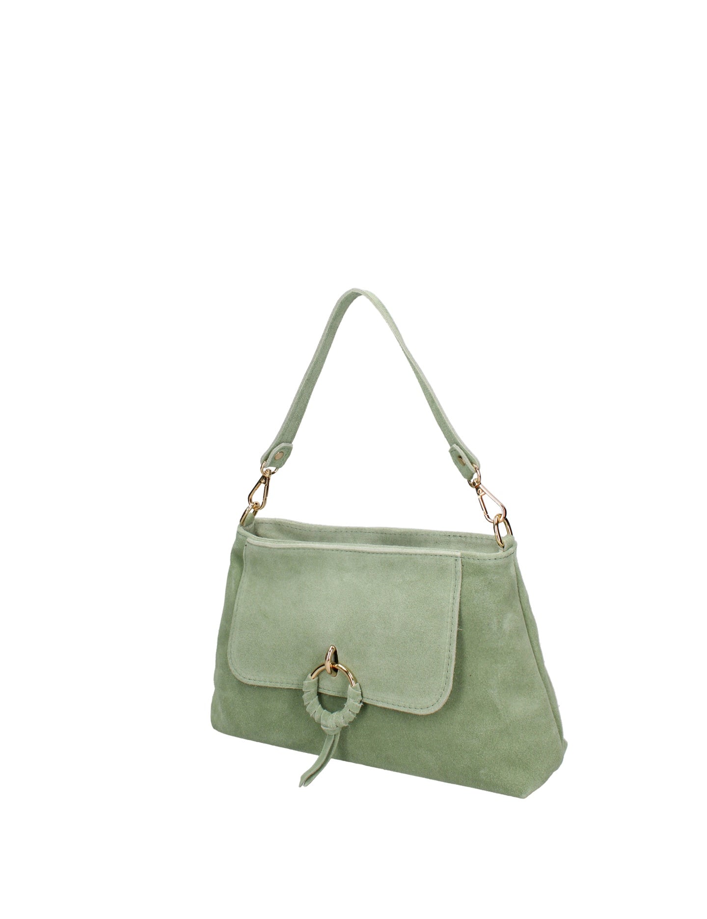 Borsa a Tracolla in Vera Pelle Verde Chiaro