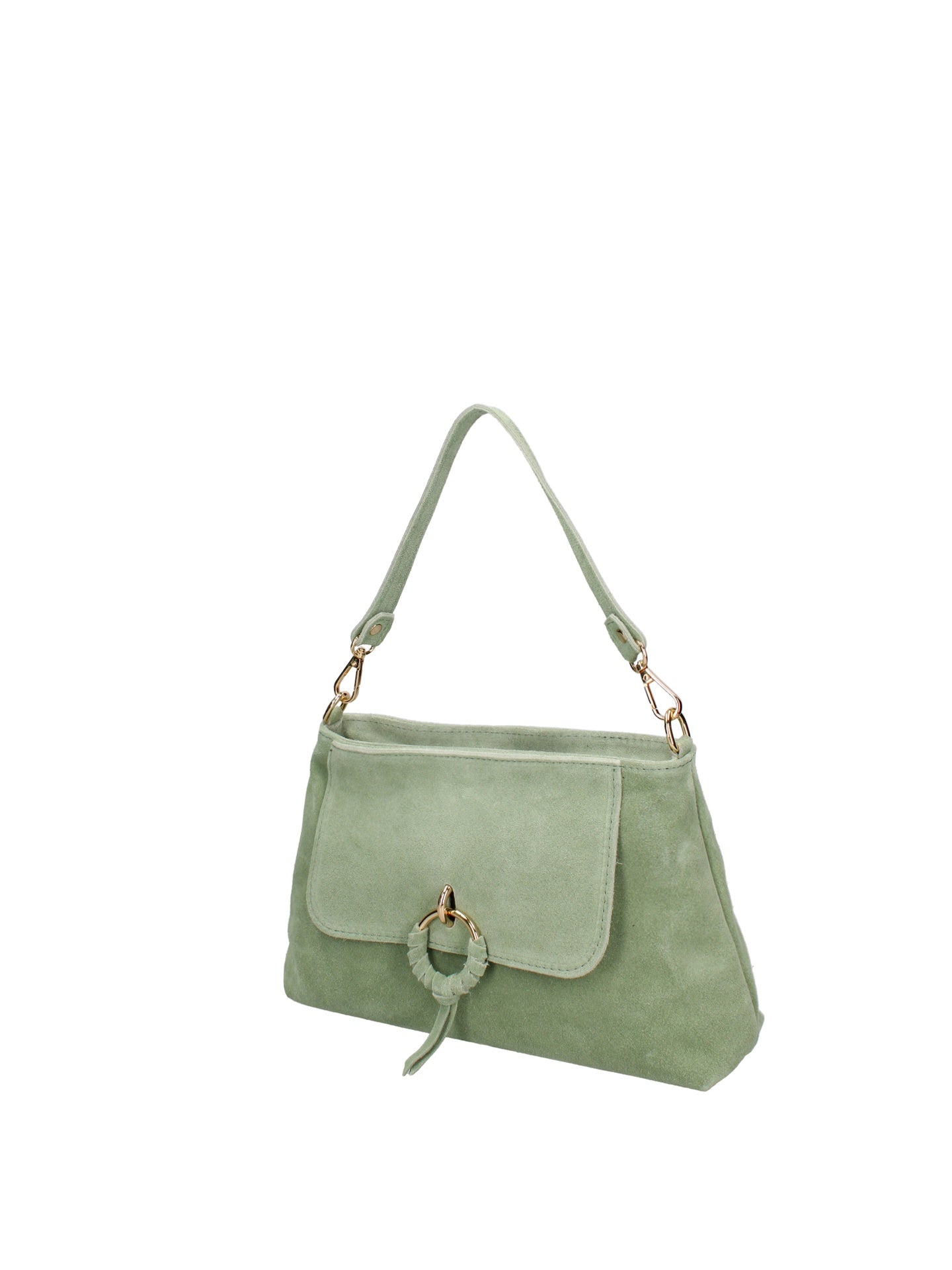 Borsa a Tracolla in Vera Pelle Verde Chiaro