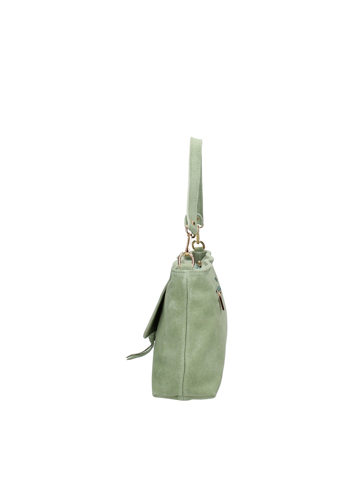 Borsa a Tracolla in Vera Pelle Verde Chiaro