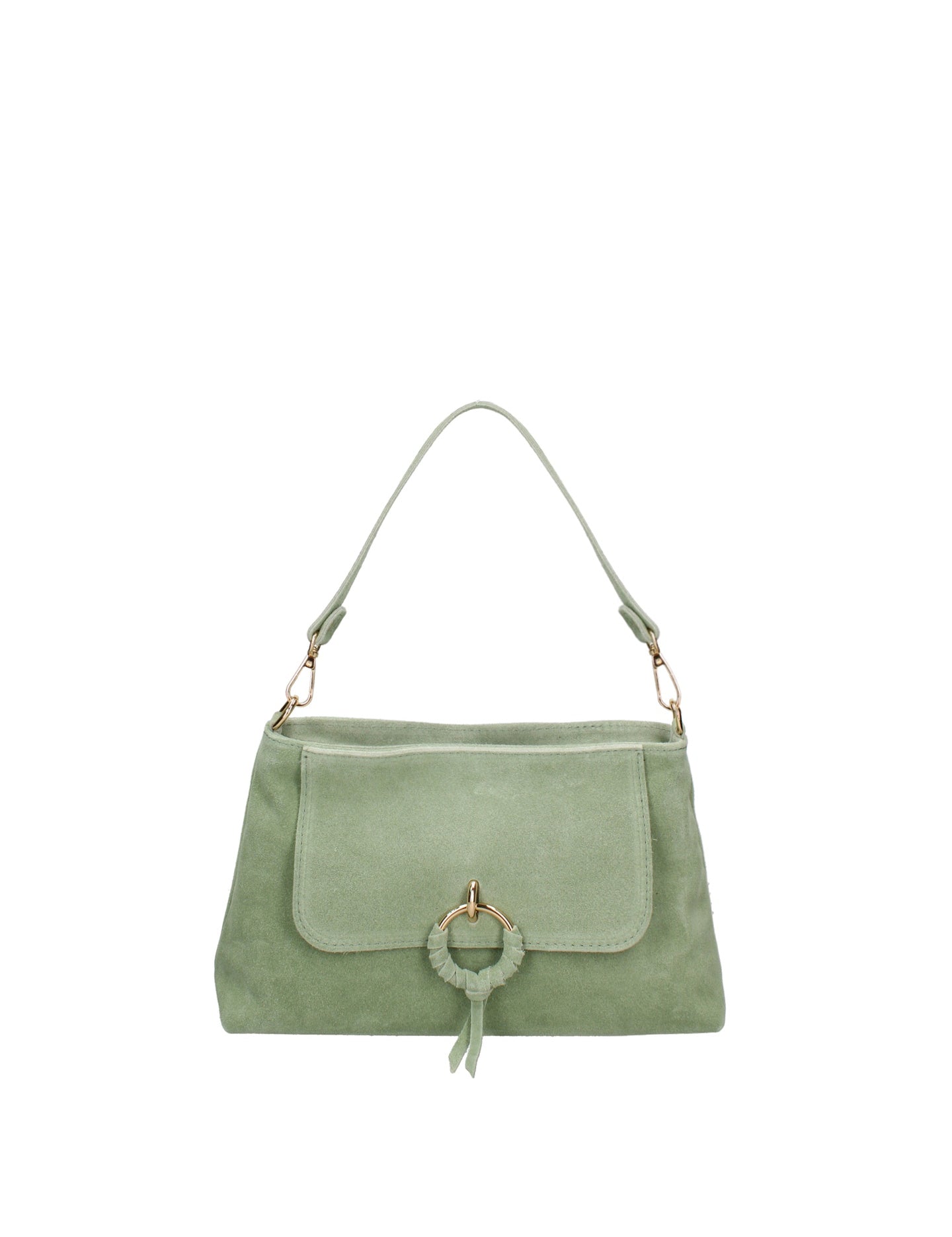 Borsa a Tracolla in Vera Pelle Verde Chiaro