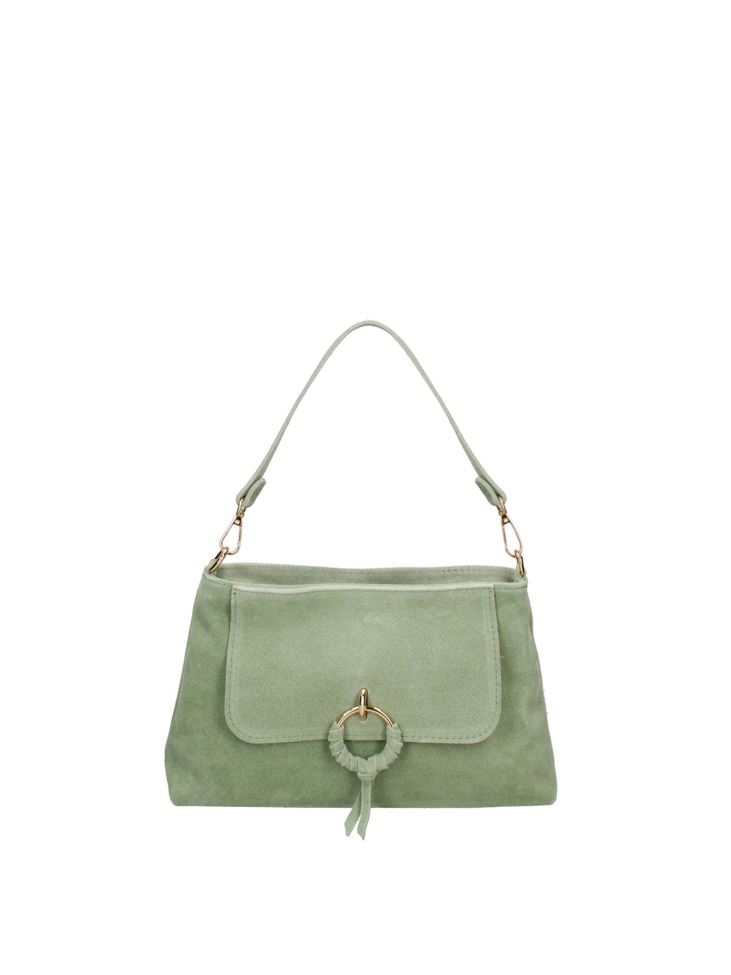 Borsa a Tracolla in Vera Pelle Verde Chiaro