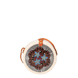 Borsa a Tracolla in Woven Straw Blu Scuro