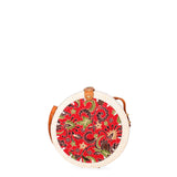 Borsa a Tracolla in Woven Straw Rosso
