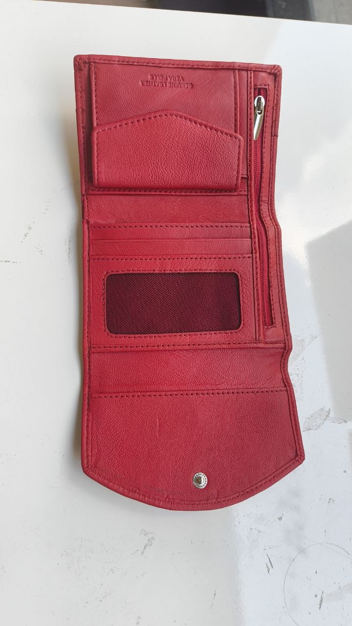 Portafoglio in Vera Pelle Rosso