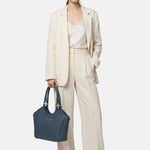 Borsa a Spalla in Pvc Blu