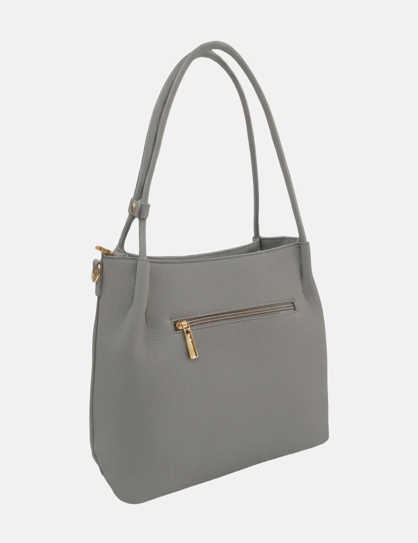 Borsa a Spalla in Pvc Grigio