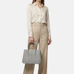 Borsa a Spalla in Pvc Grigio