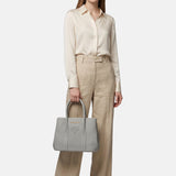 Borsa a Spalla in Pvc Grigio