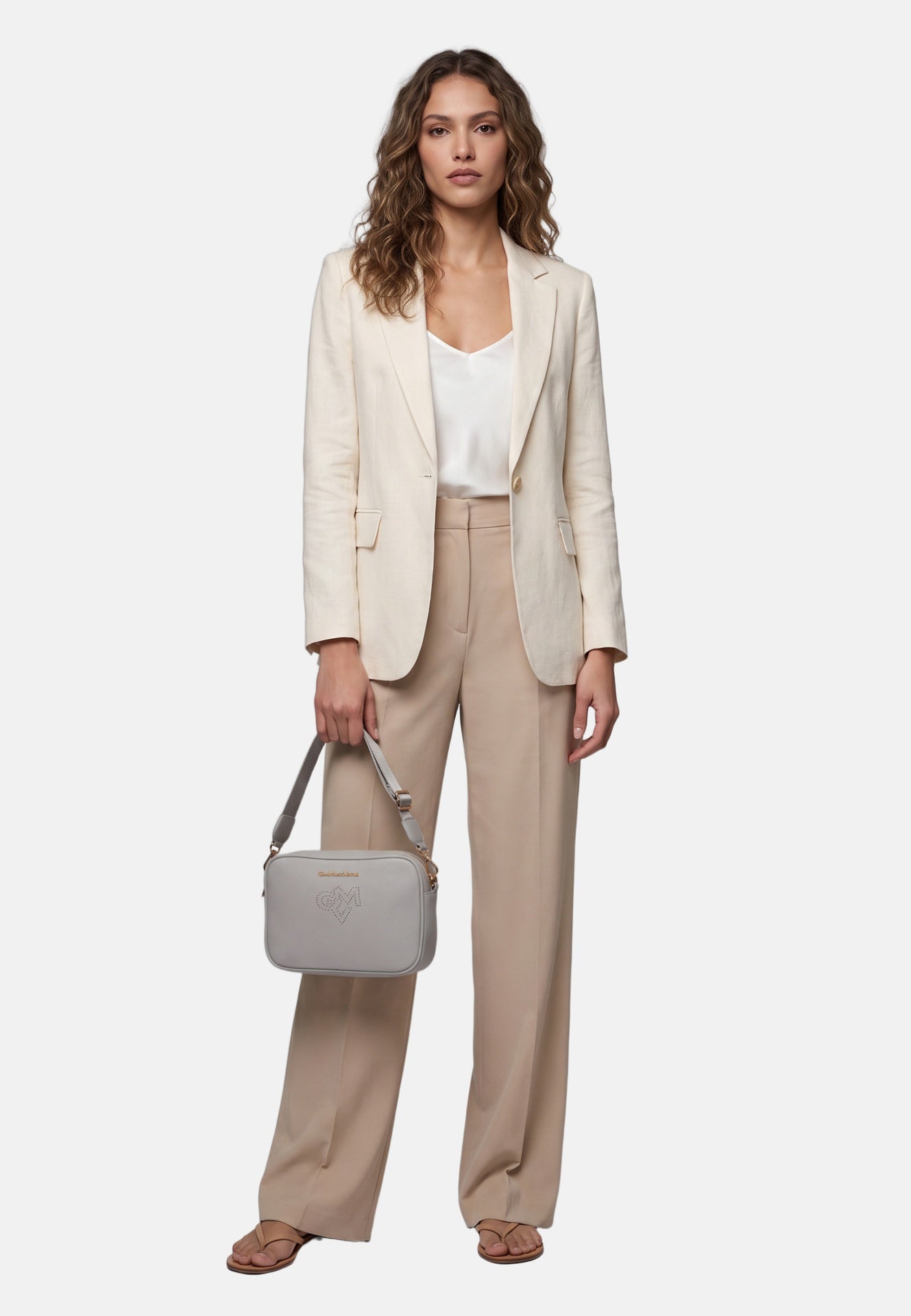 Borsa a Tracolla in Pvc Grigio
