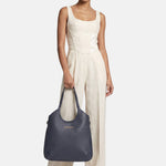 Borsa a Spalla in Pvc Blu