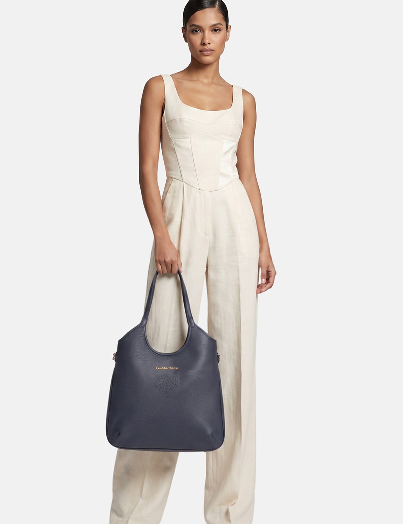Borsa a Spalla in Pvc Blu