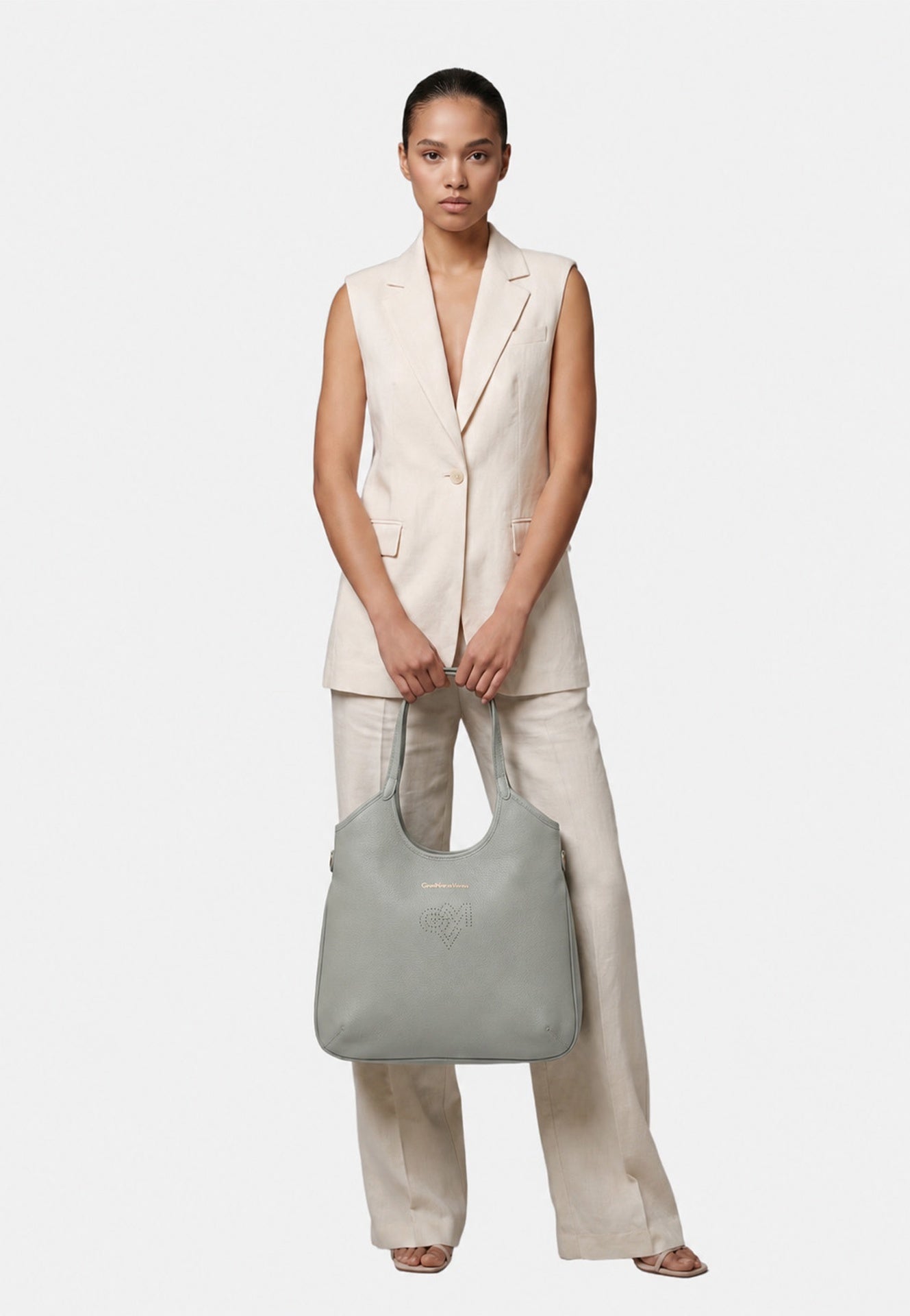 Borsa a Spalla in Pvc Verde