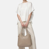 Borsa a Spalla in Pvc Verde Militare