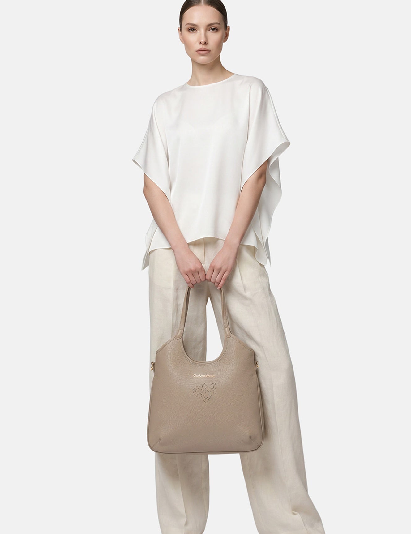 Borsa a Spalla in Pvc Verde Militare