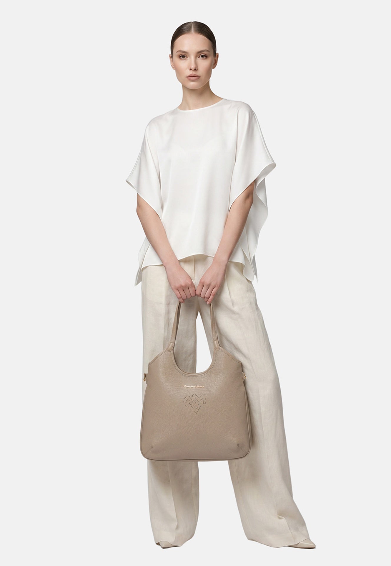 Borsa a Spalla in Pvc Verde Militare