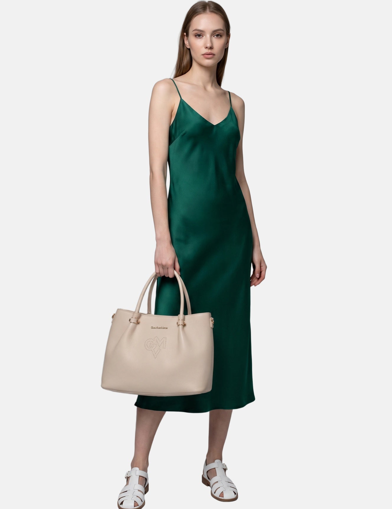 Borsa a Spalla in Pvc Beige
