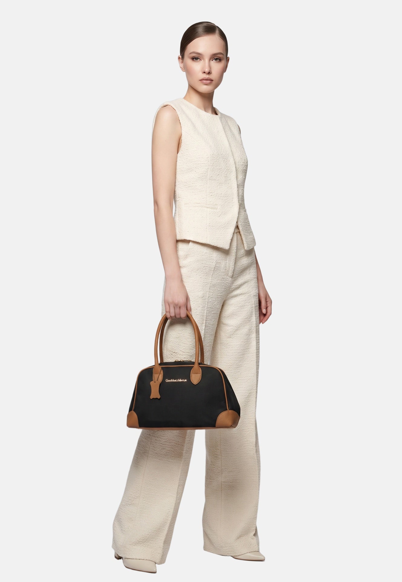 Borsa a Spalla in Pvc Nero