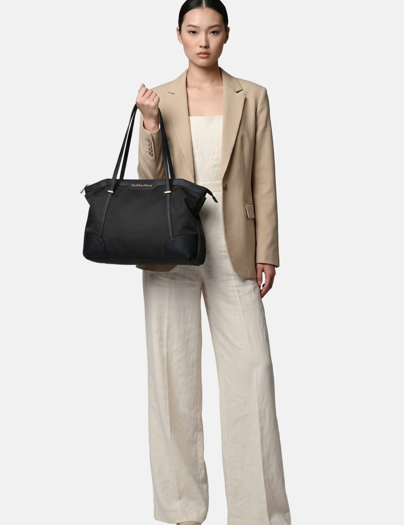 Borsa a Spalla in Pvc Nero