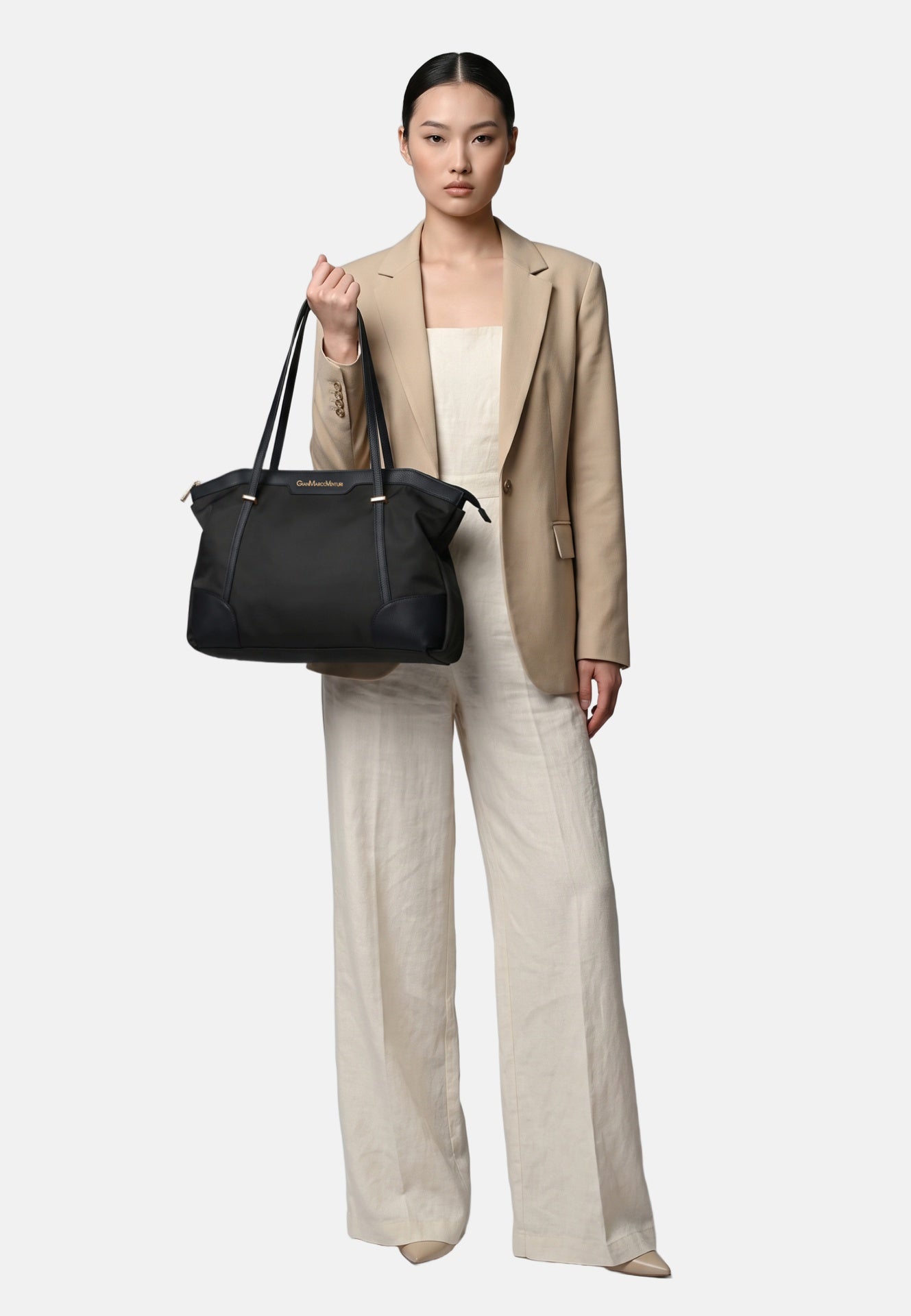 Borsa a Spalla in Pvc Nero