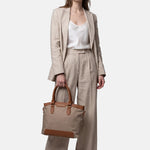 Borsa a Spalla in Pvc Beige