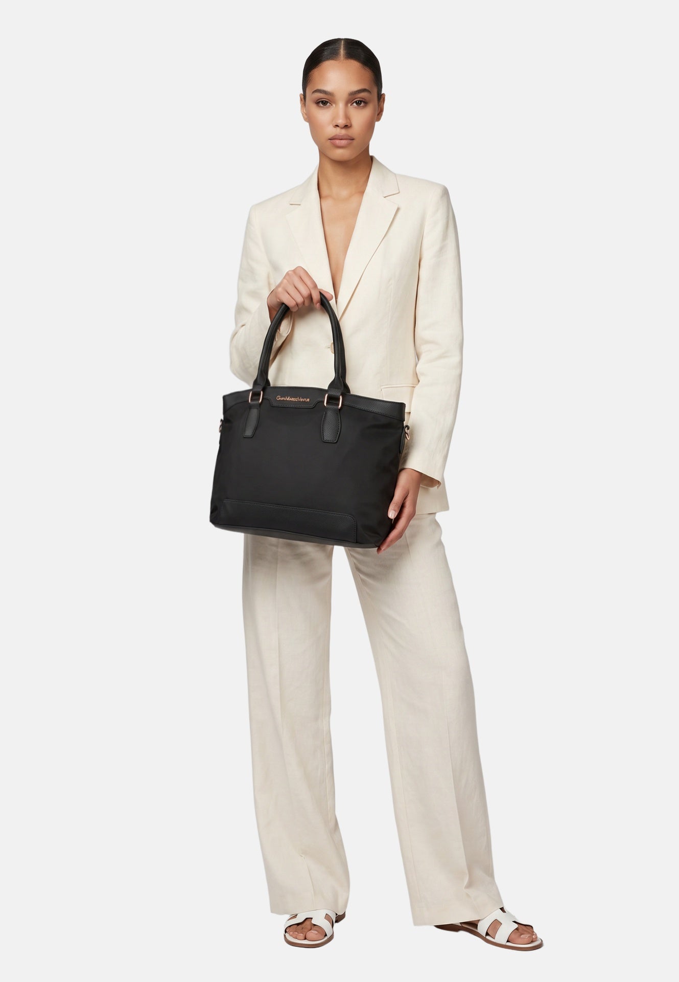 Borsa a Spalla in Pvc Nero