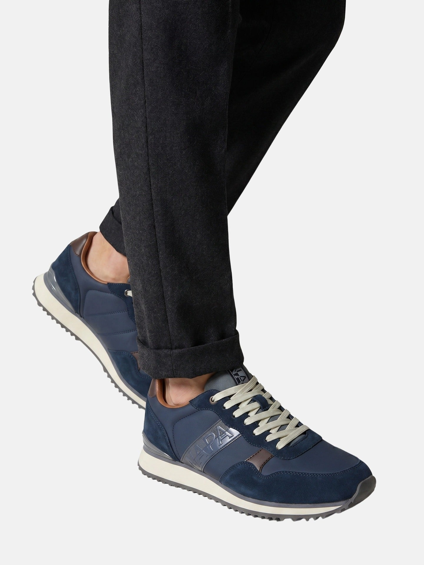 Sneakers Platform in Pelle Vegana Grigio