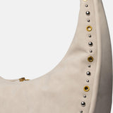Borsa a Mano in Pelle Vegana Beige Scuro