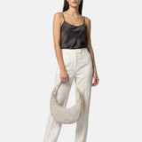 Borsa a Mano in Pelle Vegana Beige Scuro