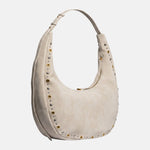 Borsa a Mano in Pelle Vegana Beige Scuro