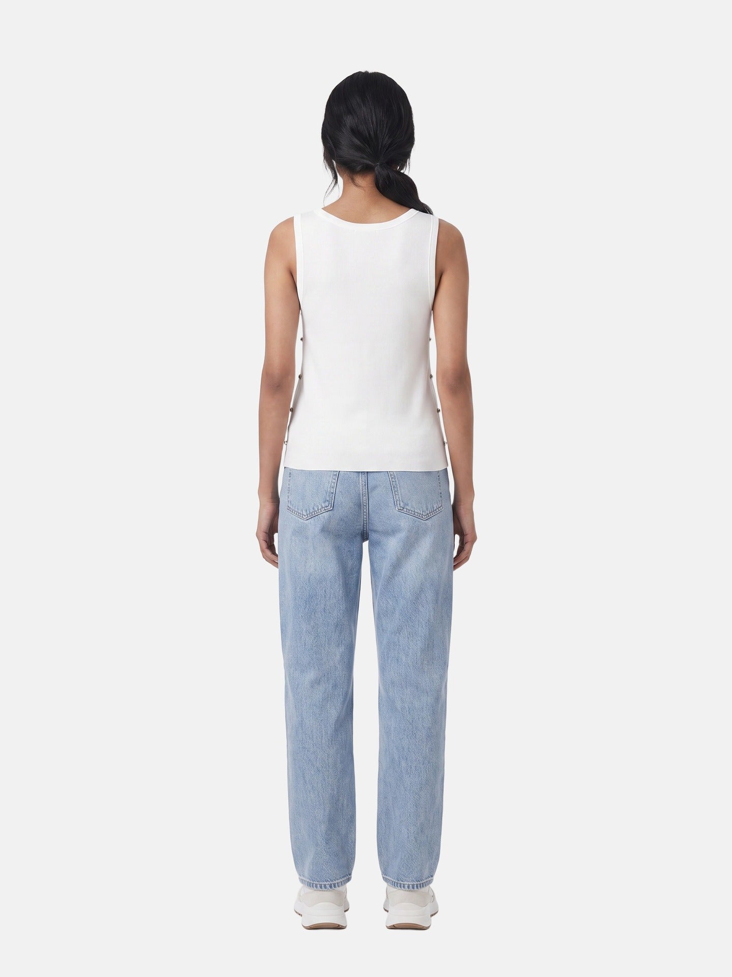 Blusa in 63% Viscosa 37% Nylon Bianco